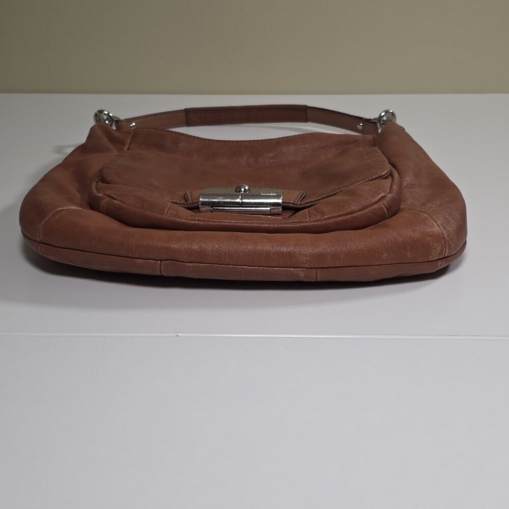 Coach Kristin Leather Hobo Shoulder Bag Brown 19293 Zip Lined Pockets FLAWS Boho - Picture 11 of 16